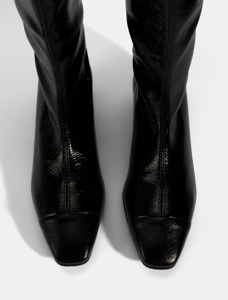 Kadın Siyah Kalın Topuklu Stretch Çizme Kadın Siyah Kalın Topuklu Stretch Çizme