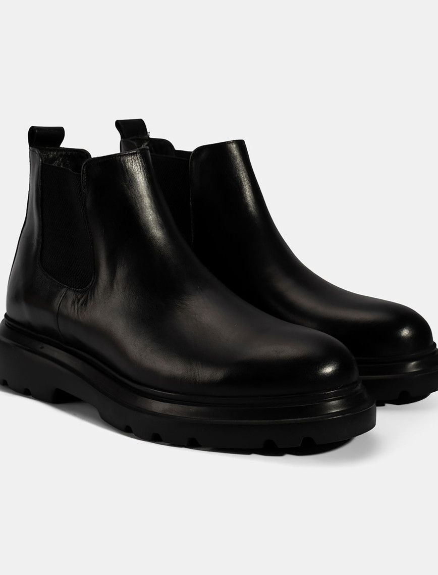 Erkek Kahve Lastikli Deri Bot Erkek Kahve Lastikli Deri Bot