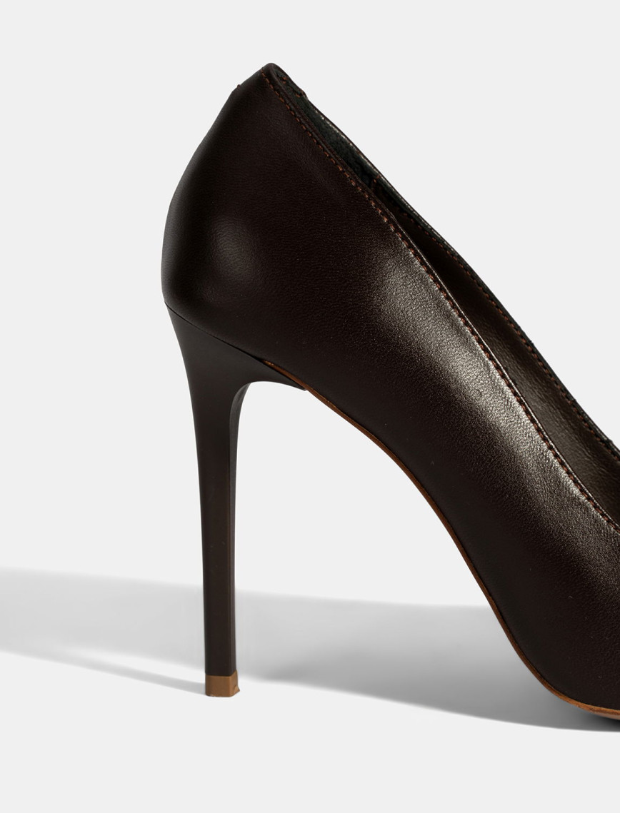 Kadın Kahve Deri Stiletto Kadın Kahve Deri Stiletto
