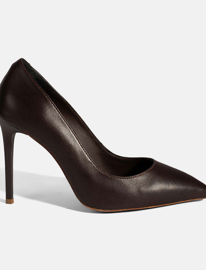 Kadın Kahve Deri Stiletto Kadın Kahve Deri Stiletto