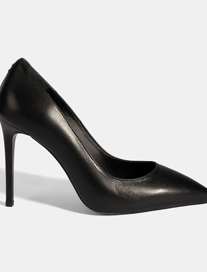 Kadın Siyah Deri Stiletto Kadın Siyah Deri Stiletto