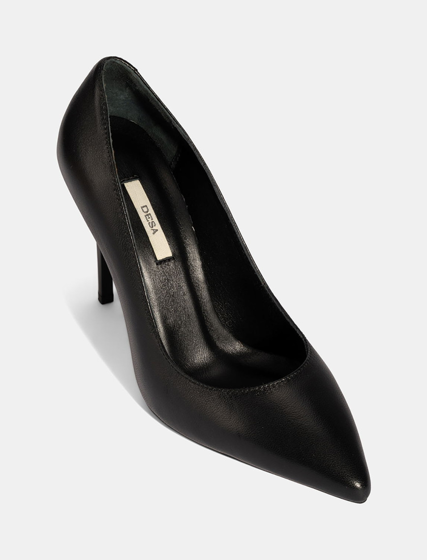 Kadın Siyah Deri Stiletto Kadın Siyah Deri Stiletto