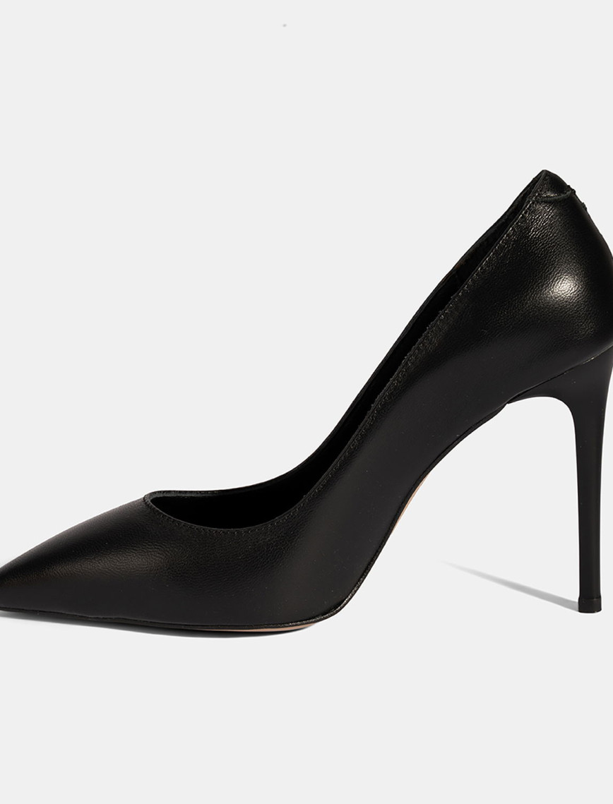 Kadın Siyah Deri Stiletto Kadın Siyah Deri Stiletto