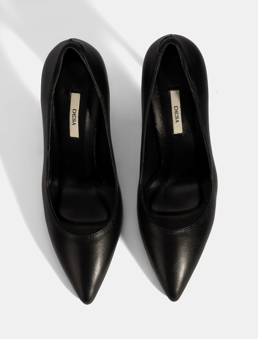 Kadın Siyah Deri Stiletto Kadın Siyah Deri Stiletto