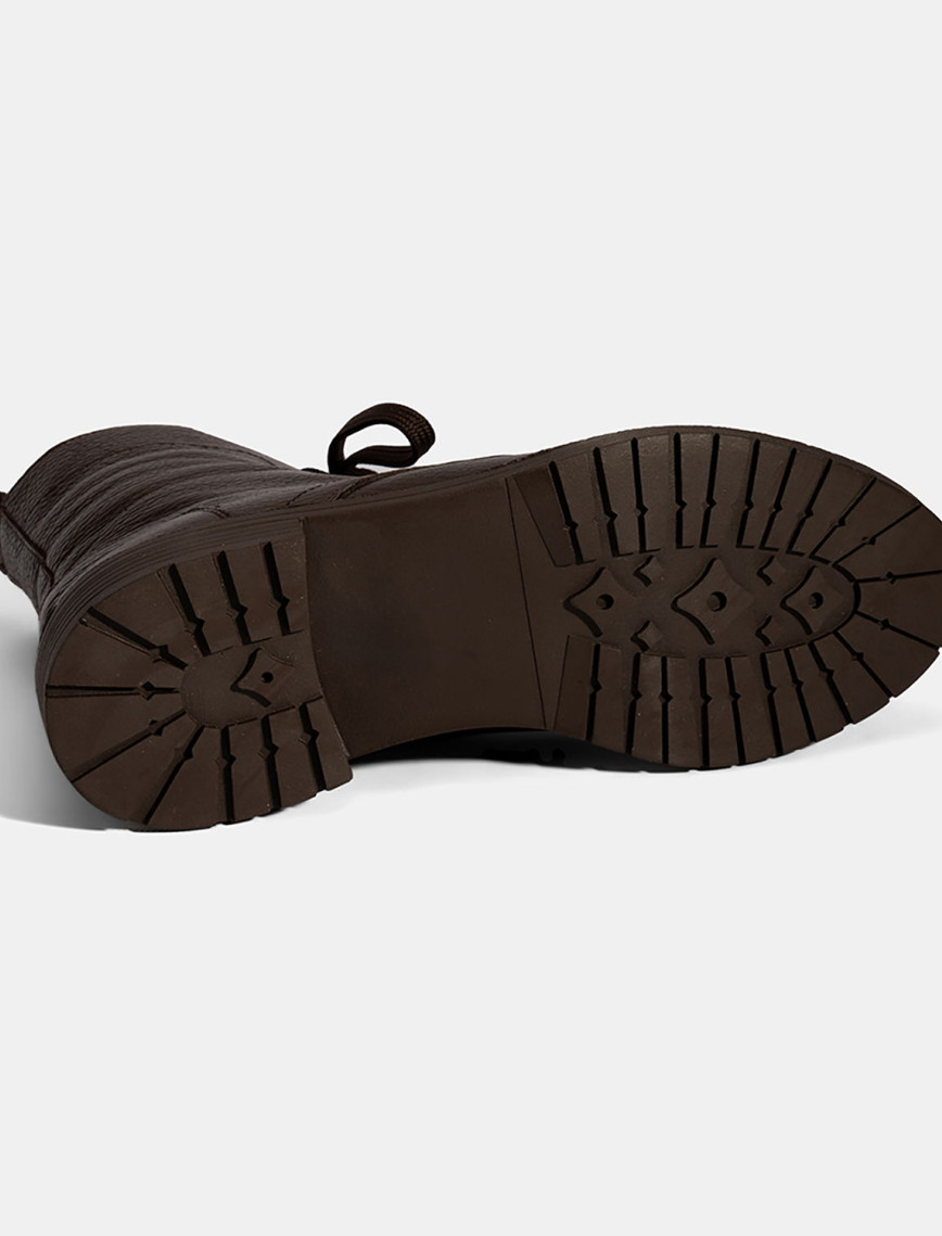 Kadın Kahve Bağcıklı Deri Postal Bot Kadın Kahve Bağcıklı Deri Postal Bot