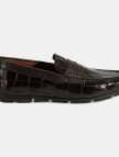 Erkek Kahve Kroko Baskılı Deri Loafer Erkek Kahve Kroko Baskılı Deri Loafer