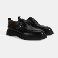 Erkek Siyah Ayarlanabilir Tokalı Deri Günlük Ayakkabı Erkek Siyah Ayarlanabilir Tokalı Deri Günlük Ayakkabı