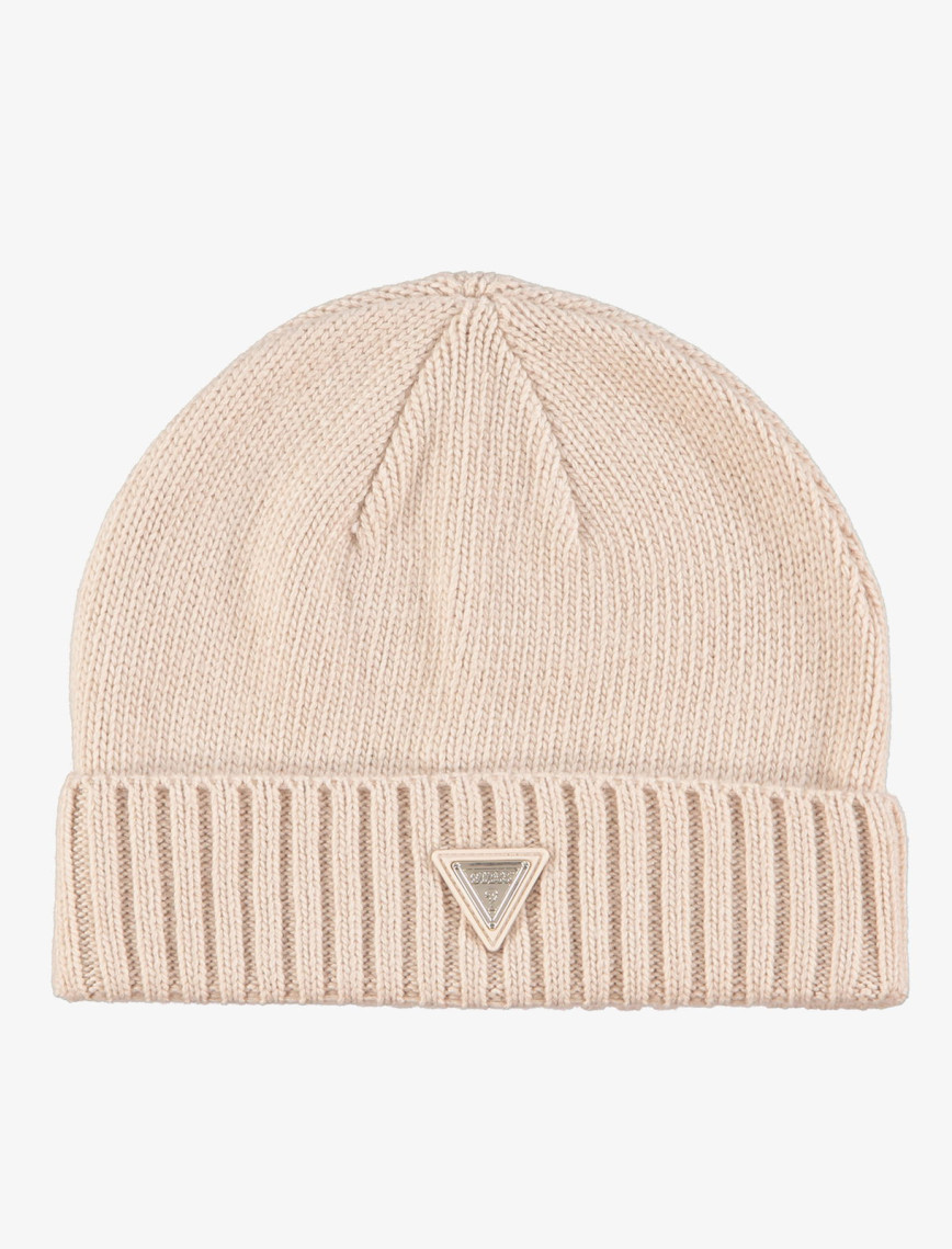 Guess Beanie Yün Karışımlı Kadın Krem Şapka Guess Beanie Yün Karışımlı Kadın Krem Şapka