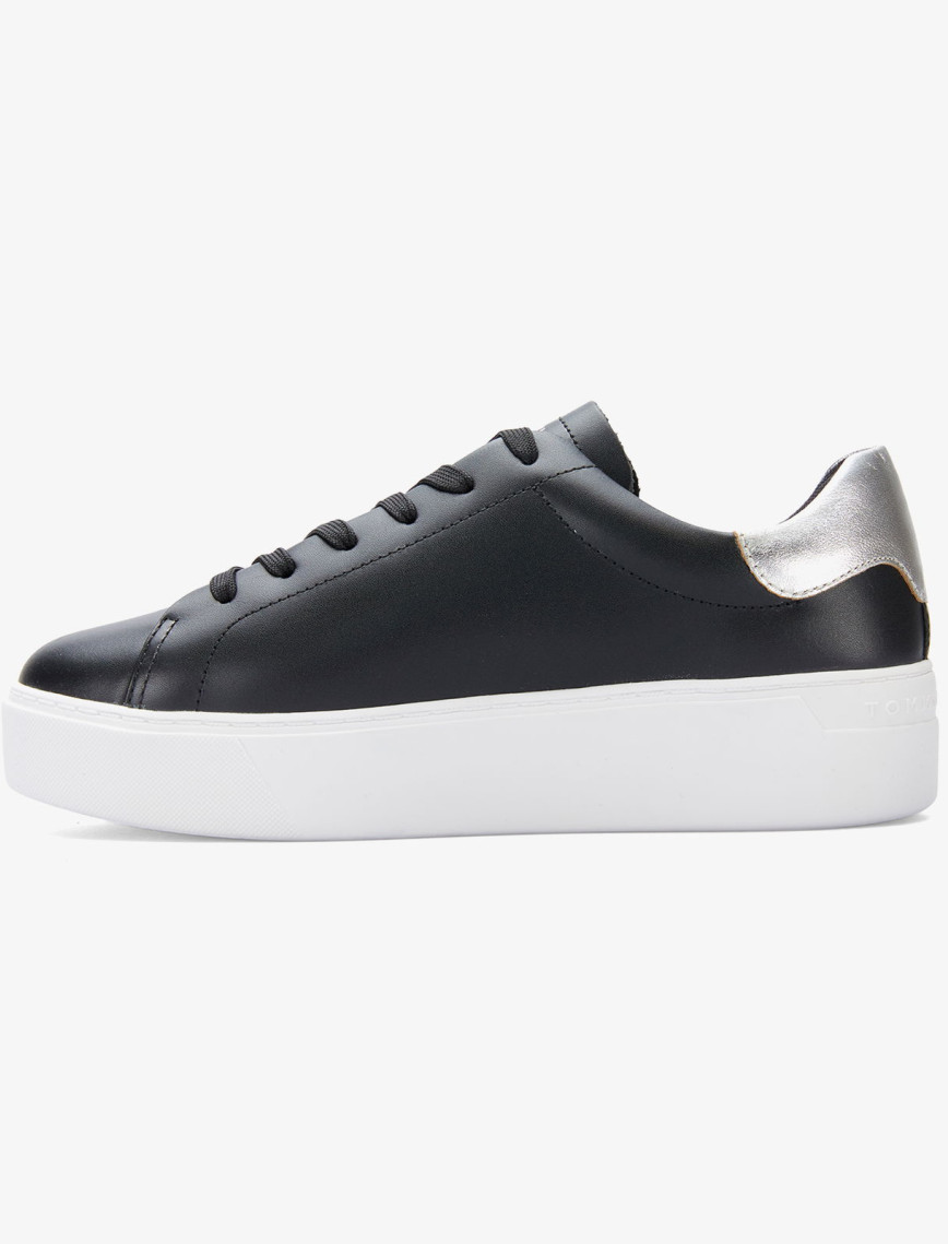 Tommy Hilfiger Essential Platform Court Kadın Siyah Sneaker Tommy Hilfiger Essential Platform Court Kadın Siyah Sneaker