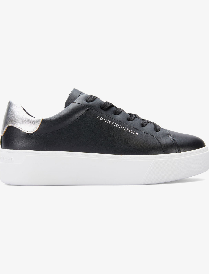Tommy Hilfiger Essential Platform Court Kadın Siyah Sneaker Tommy Hilfiger Essential Platform Court Kadın Siyah Sneaker