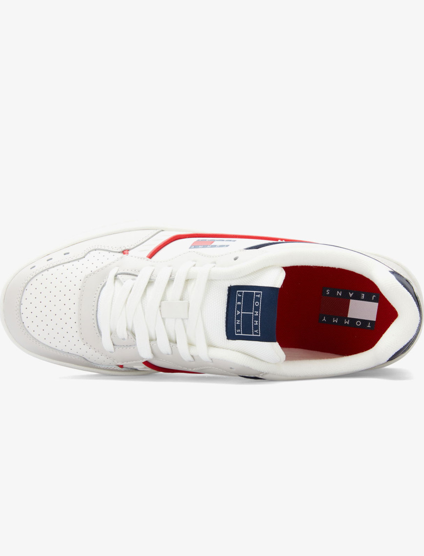 Tommy Jeans Cupsole Elevated Leather Erkek Beyaz Sneaker