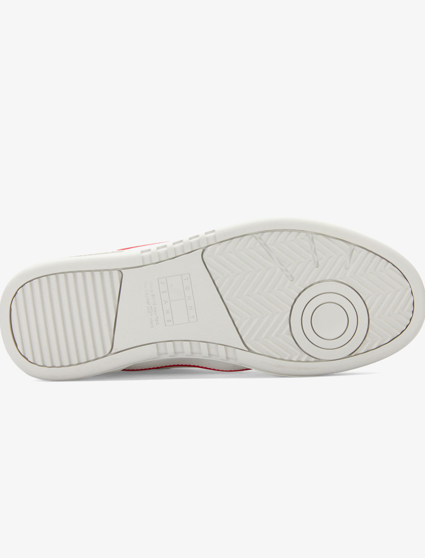 Tommy Jeans Cupsole Elevated Leather Erkek Beyaz Sneaker