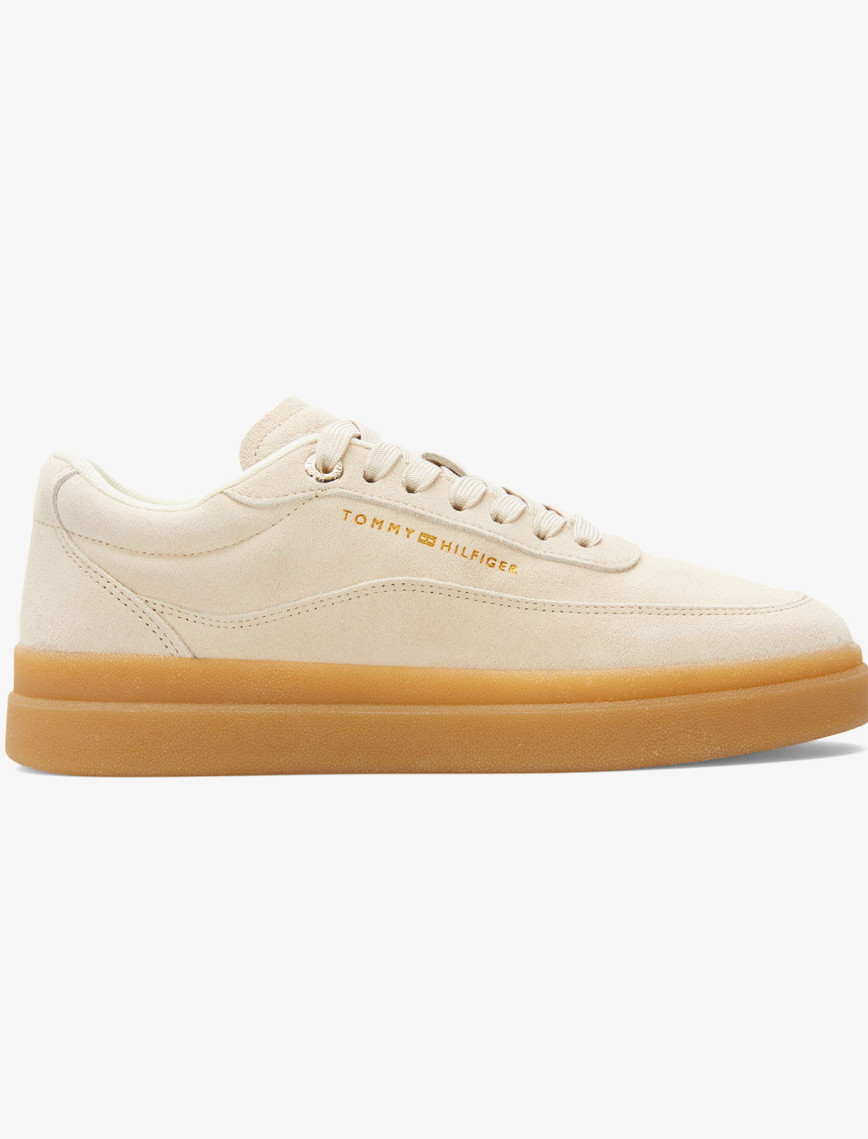 Tommy Hilfiger Modern Court Suede Kadın Bej Sneaker Tommy Hilfiger Modern Court Suede Kadın Bej Sneaker