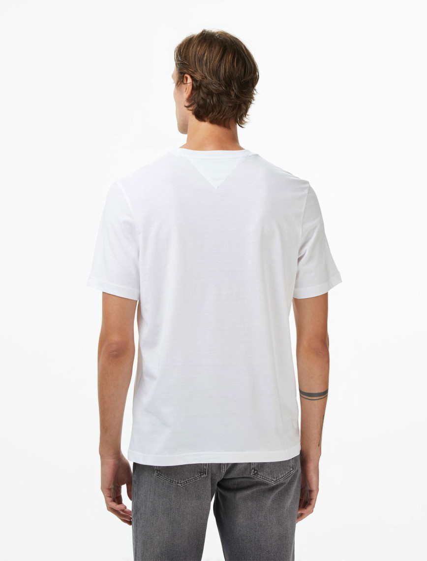 Tommy Hilfiger Flock Erkek Beyaz T-Shirt Tommy Hilfiger Flock Erkek Beyaz T-Shirt
