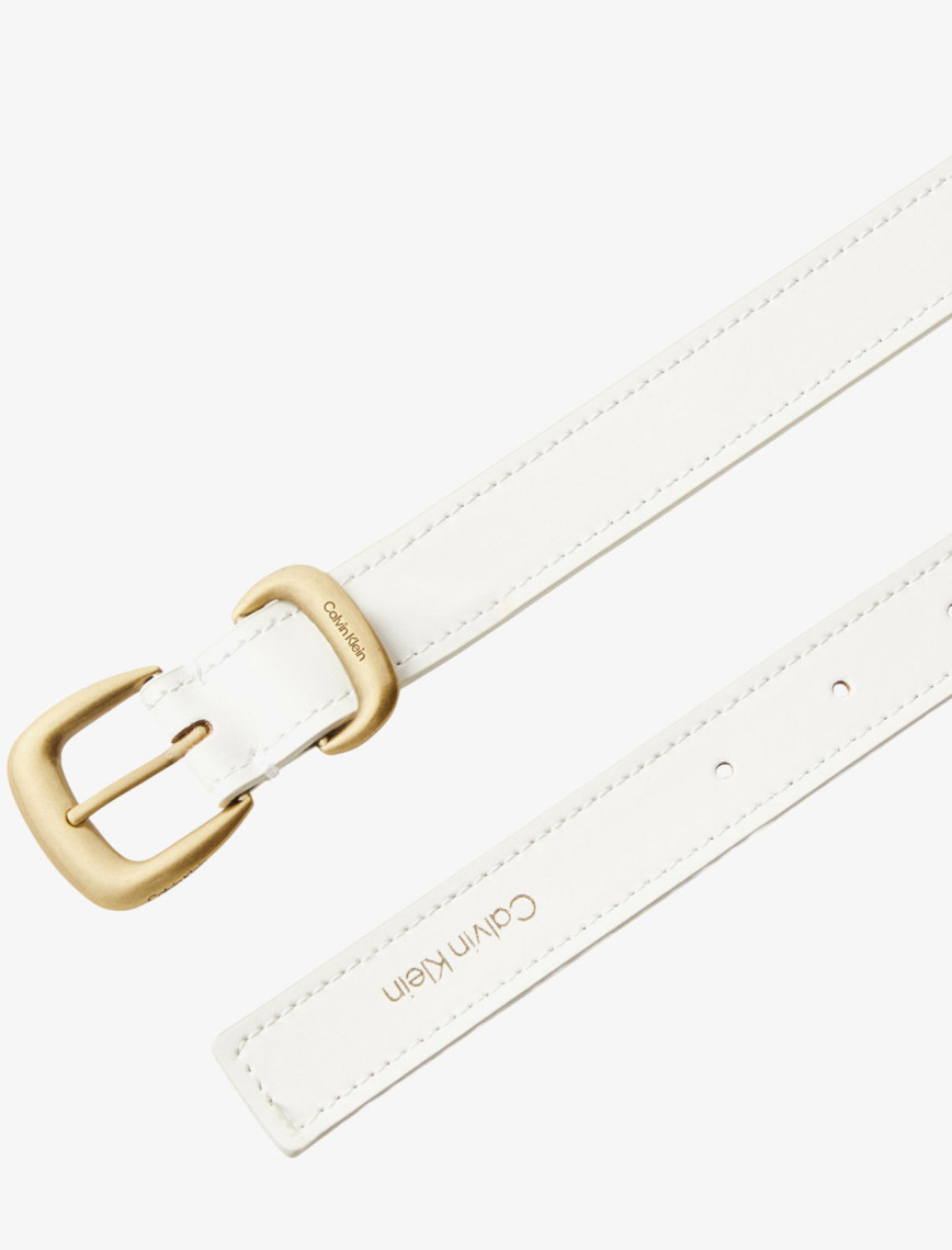 Calvin Klein 2 Piece Logo Buckle Kadın Beyaz Kemer Calvin Klein 2 Piece Logo Buckle Kadın Beyaz Kemer