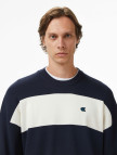 Calvin Klein Striped Snowy Relaxed Crew Erkek Mavi Triko Calvin Klein Striped Snowy Relaxed Crew Erkek Mavi Triko