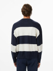 Calvin Klein Striped Snowy Relaxed Crew Erkek Mavi Triko Calvin Klein Striped Snowy Relaxed Crew Erkek Mavi Triko