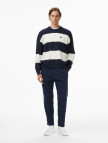 Calvin Klein Striped Snowy Relaxed Crew Erkek Mavi Triko Calvin Klein Striped Snowy Relaxed Crew Erkek Mavi Triko