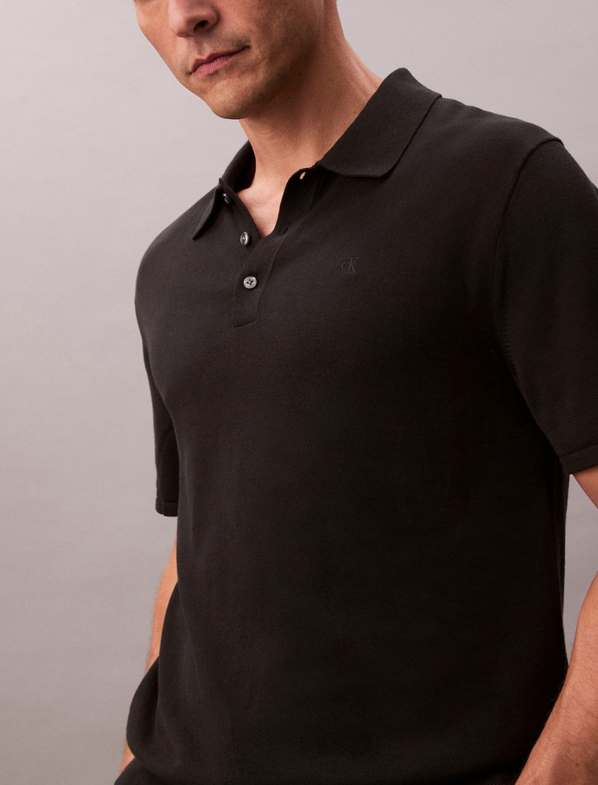 Calvin Klein Supima Cotton Polo Erkek Siyah Triko Calvin Klein Supima Cotton Polo Erkek Siyah Triko