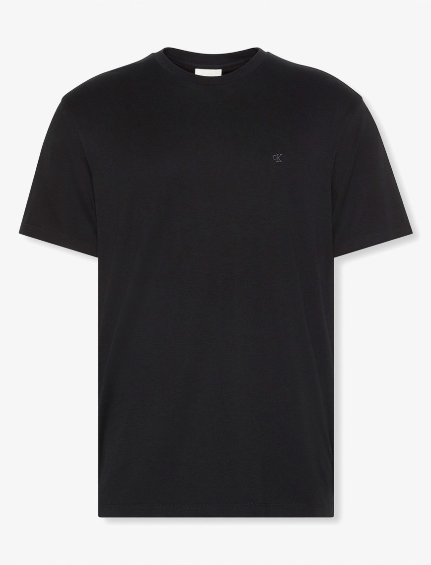 Calvin Klein Supima Chest Crewneck Erkek Siyah T-Shirt