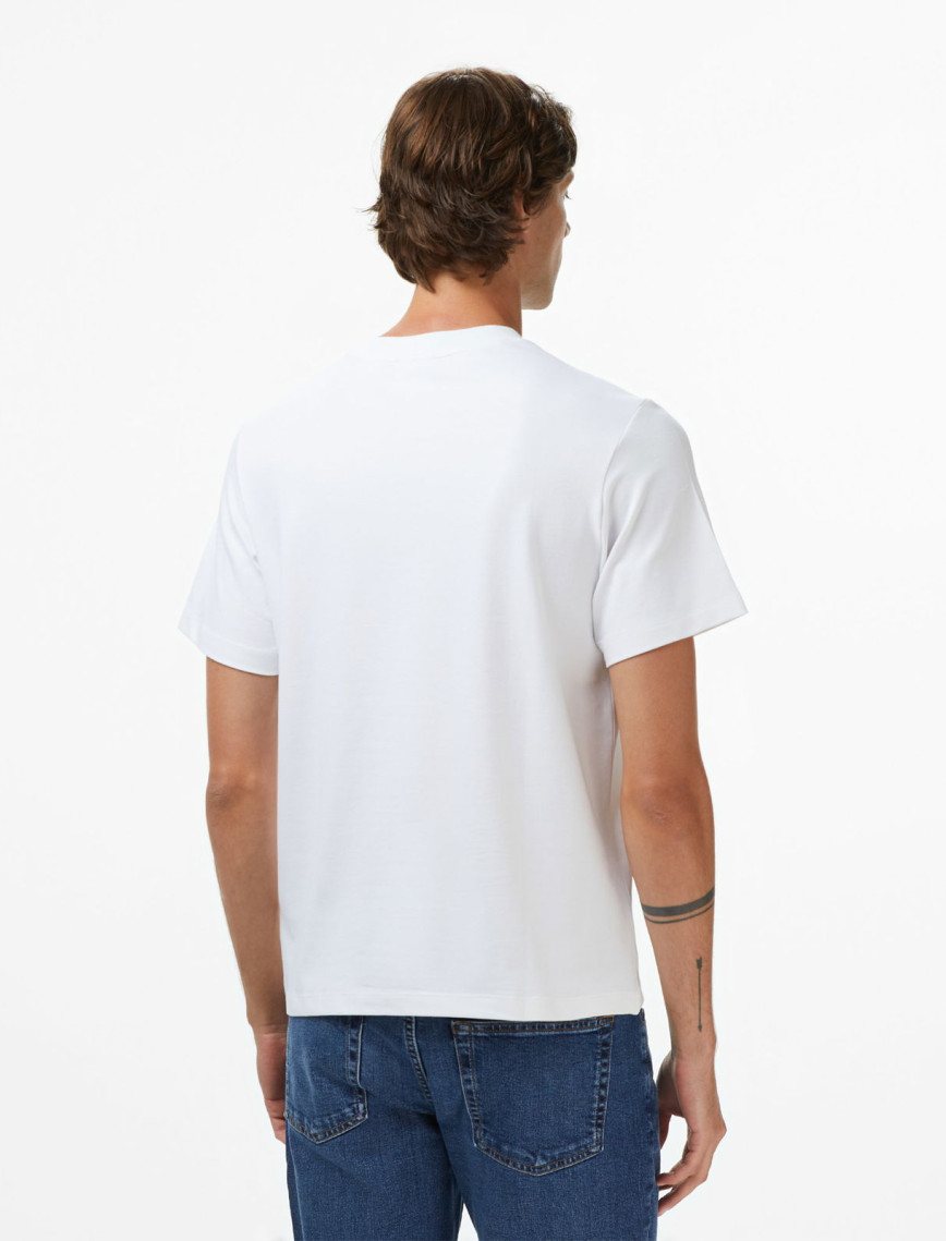 Calvin Klein Stretch Cotton Pique Nano Erkek Beyaz T-Shirt Calvin Klein Stretch Cotton Pique Nano Erkek Beyaz T-Shirt