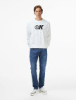 Calvin Klein Premium Terry Sport Graphic Erkek Beyaz Sweatshirt Calvin Klein Premium Terry Sport Graphic Erkek Beyaz Sweatshirt