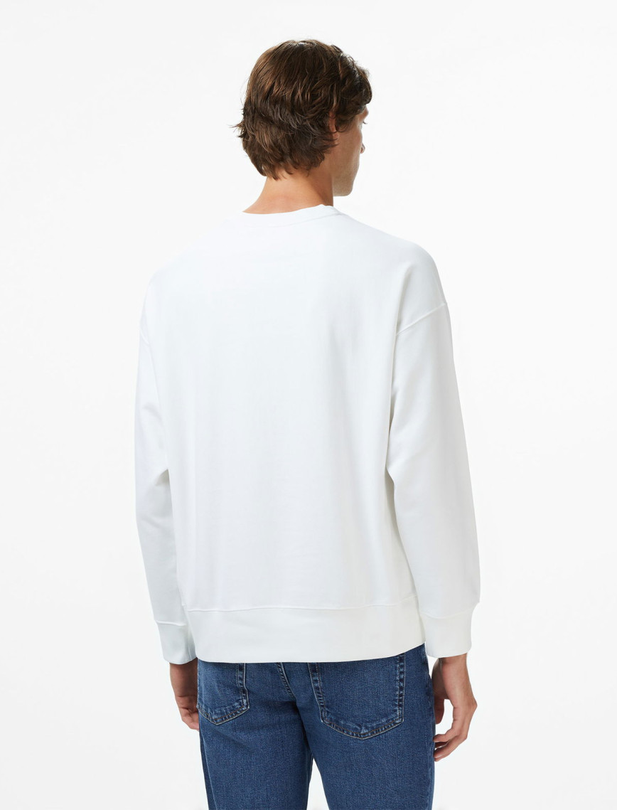 Calvin Klein Premium Terry Sport Graphic Erkek Beyaz Sweatshirt Calvin Klein Premium Terry Sport Graphic Erkek Beyaz Sweatshirt