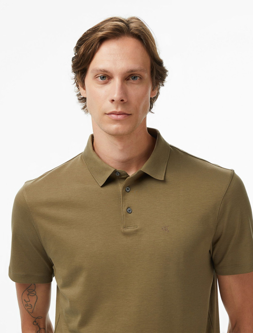 Calvin Klein Supima Chest Erkek Sarı Polo Calvin Klein Supima Chest Erkek Sarı Polo