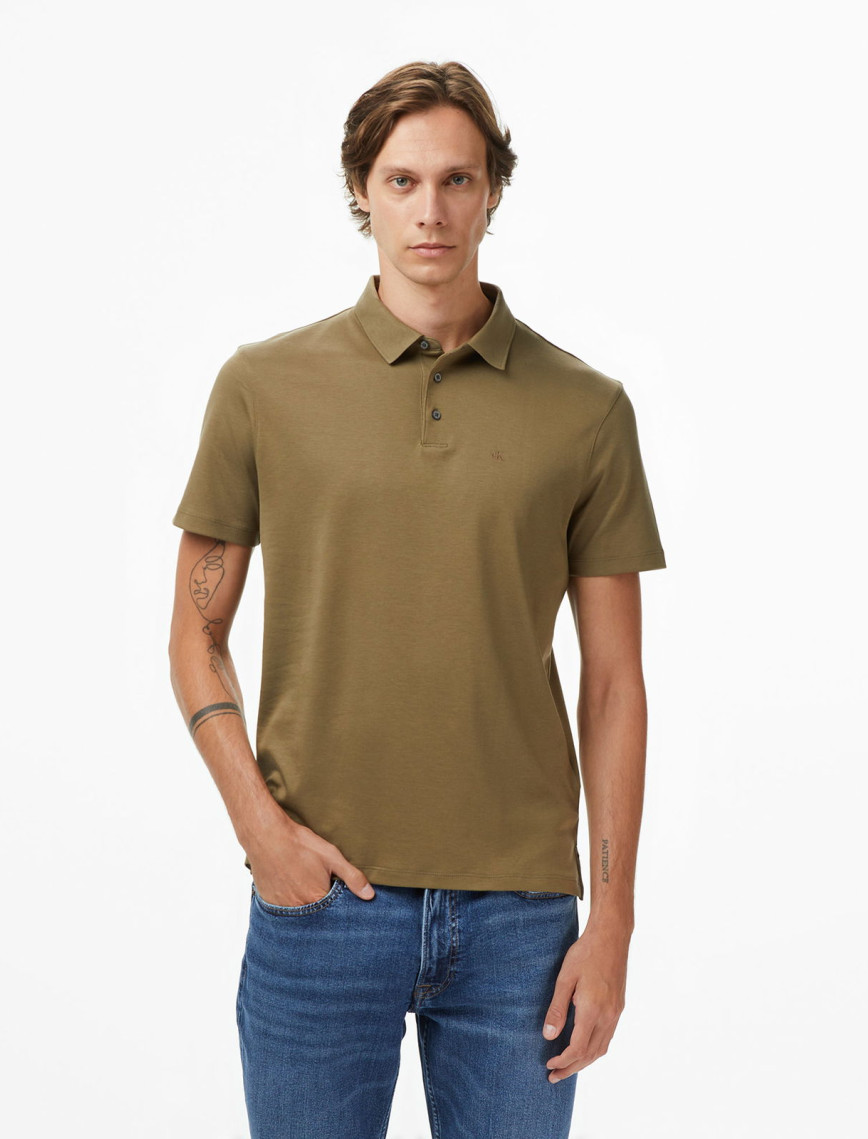 Calvin Klein Supima Chest Erkek Sarı Polo Calvin Klein Supima Chest Erkek Sarı Polo