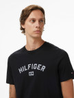 Tommy Hilfiger Flock Varsity Erkek Siyah T-Shirt Tommy Hilfiger Flock Varsity Erkek Siyah T-Shirt