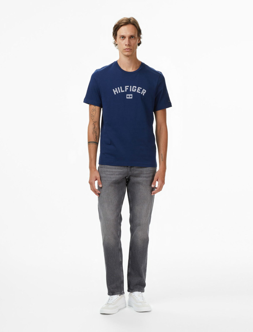 Tommy Hilfiger Flock Varsity Erkek Mavi T-Shirt Tommy Hilfiger Flock Varsity Erkek Mavi T-Shirt