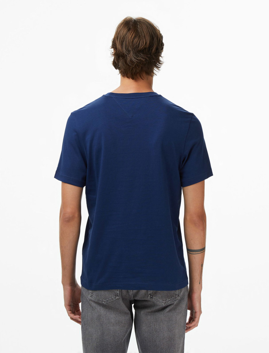 Tommy Hilfiger Flock Varsity Erkek Mavi T-Shirt Tommy Hilfiger Flock Varsity Erkek Mavi T-Shirt