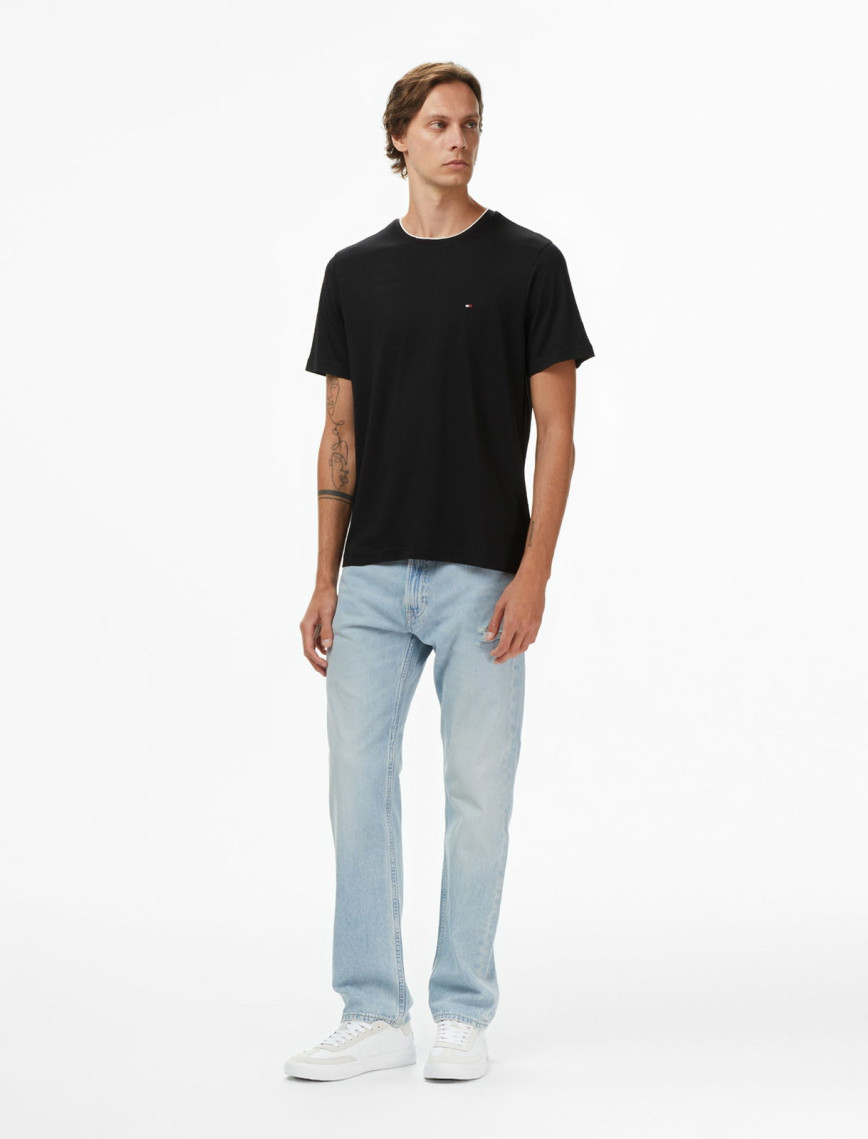 Tommy Hilfiger Cotton Modal Erkek Siyah T-Shirt Tommy Hilfiger Cotton Modal Erkek Siyah T-Shirt