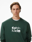 Calvin Klein Terry Calvin Bold Graphic Erkek Yeşil Sweatshirt