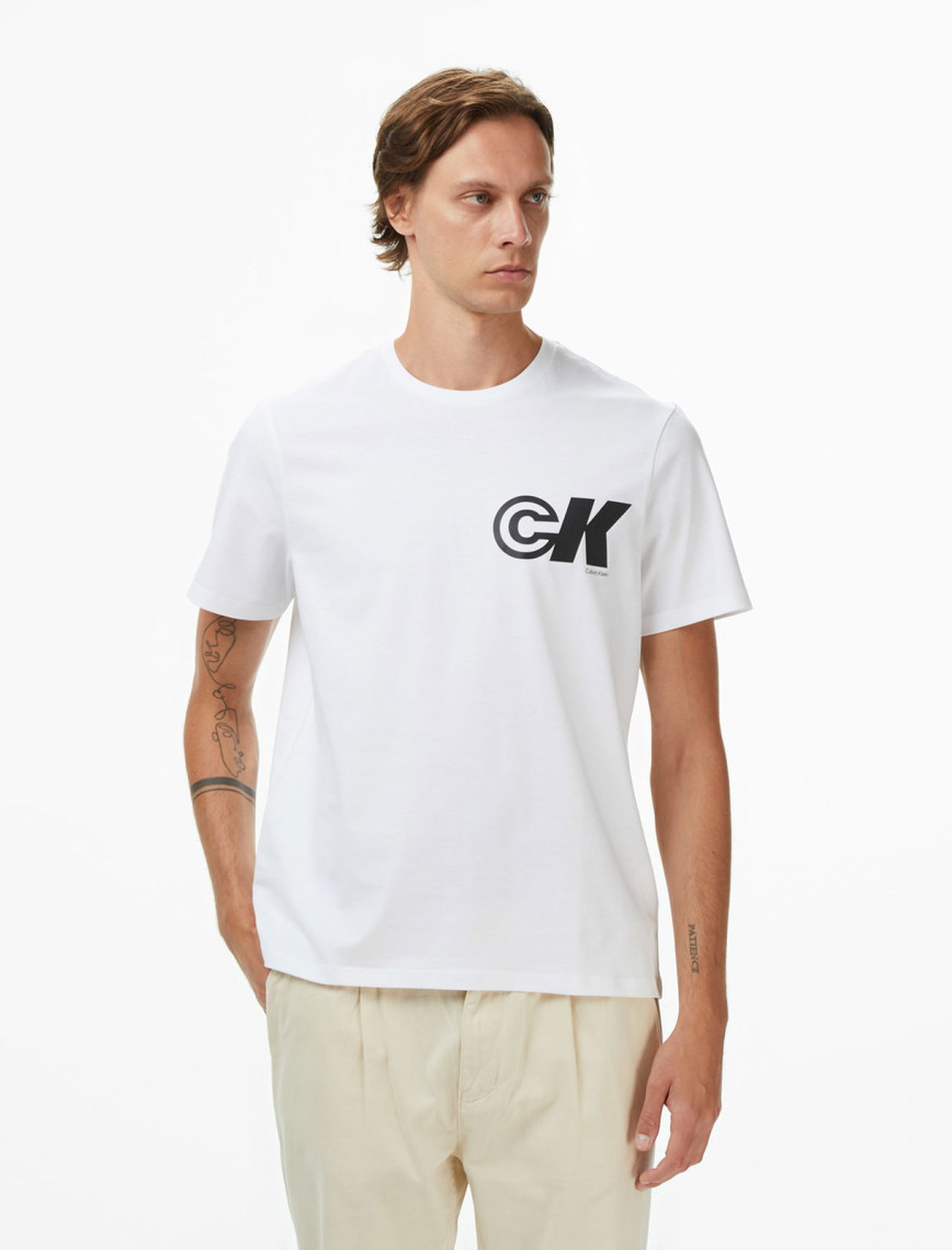 Calvin Klein Sport Logo Graphic Erkek Beyaz T-Shirt Calvin Klein Sport Logo Graphic Erkek Beyaz T-Shirt