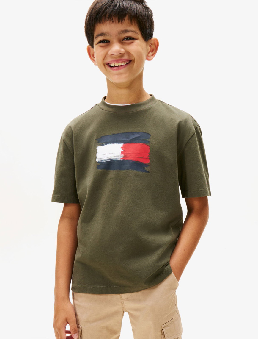 Tommy Hilfiger Flag Archive Çocuk Kırmızı T-Shirt Tommy Hilfiger Flag Archive Çocuk Kırmızı T-Shirt