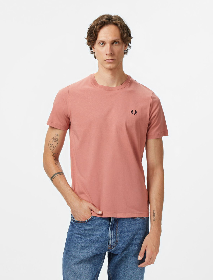 Fred Perry Crew Neck Erkek Pembe T-Shirt Fred Perry Crew Neck Erkek Pembe T-Shirt