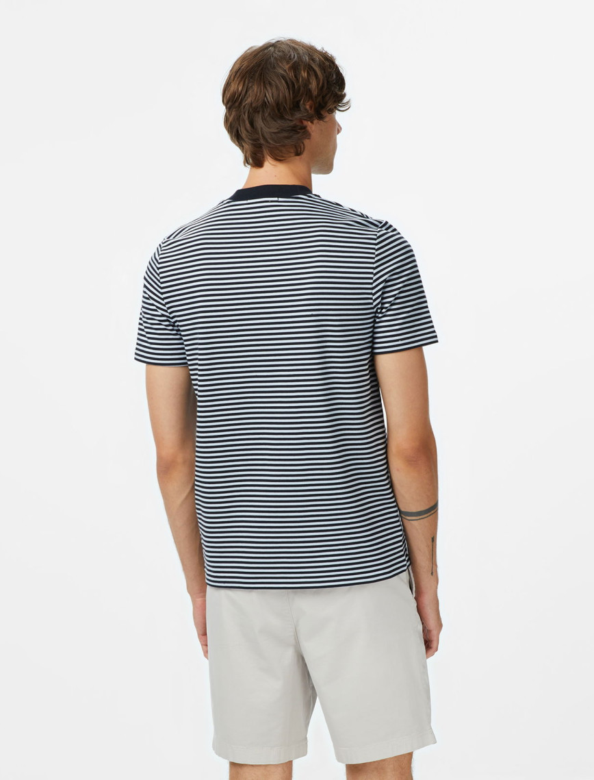 Fred Perry Fine Stripe Erkek Lacivert T-Shirt Fred Perry Fine Stripe Erkek Lacivert T-Shirt