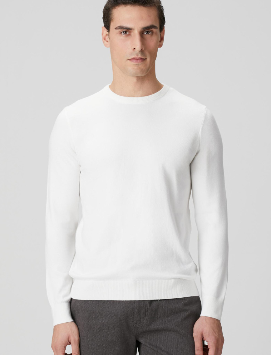 Network Erkek Ekru Basic Triko Kazak Network Erkek Ekru Basic Triko Kazak