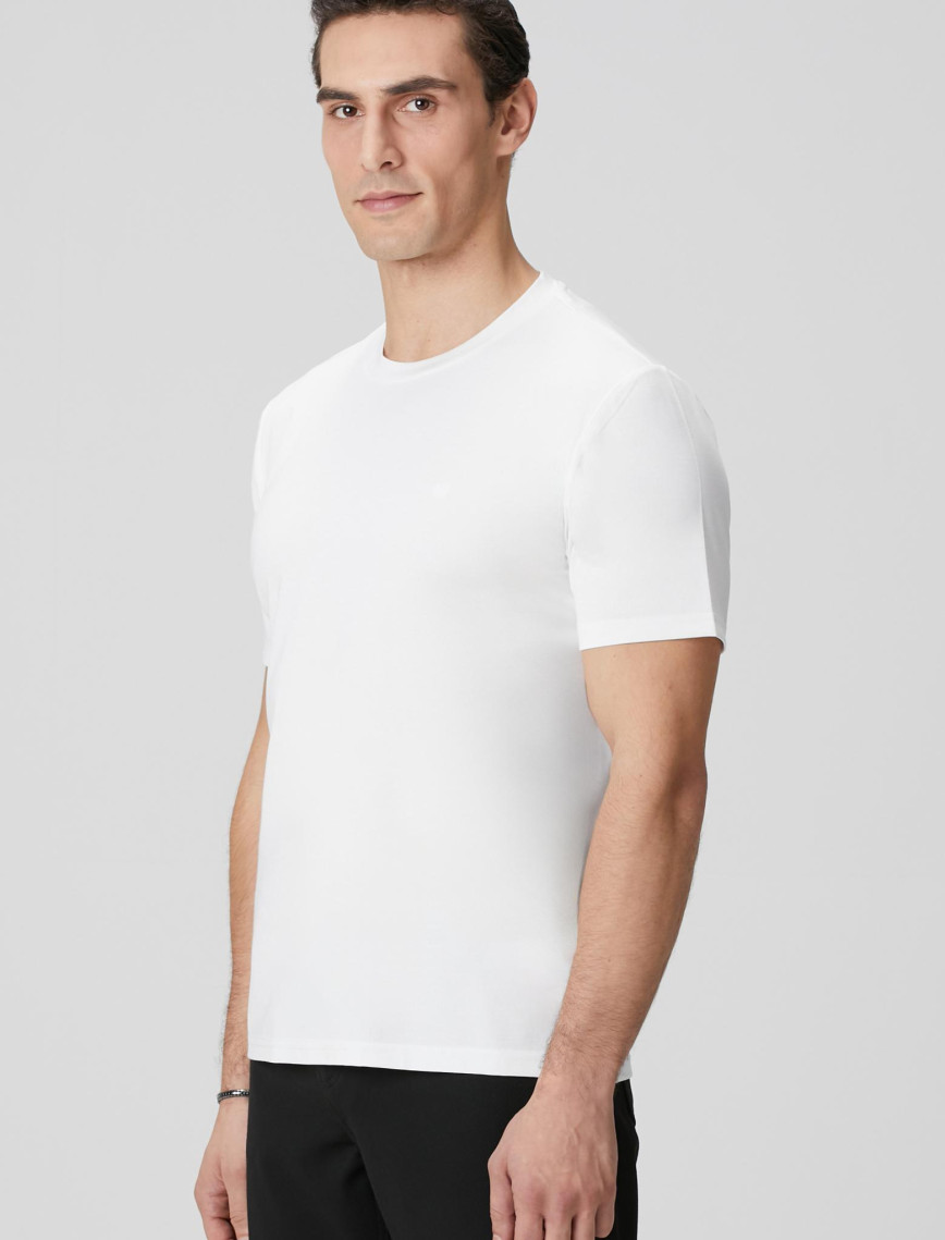 Network Erkek Kırık Beyaz Basic T-shirt Network Erkek Kırık Beyaz Basic T-shirt