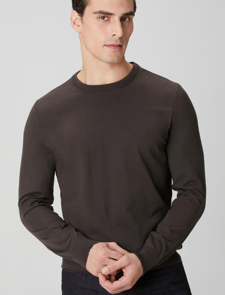 Network Erkek Haki Basic Triko Kazak Network Erkek Haki Basic Triko Kazak