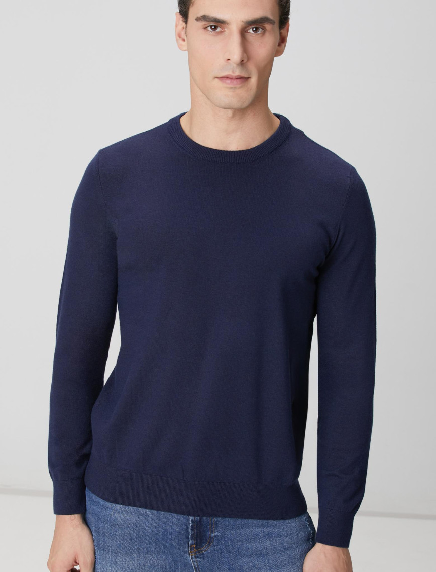 Network Erkek Lacivert Basic Triko Kazak Network Erkek Lacivert Basic Triko Kazak