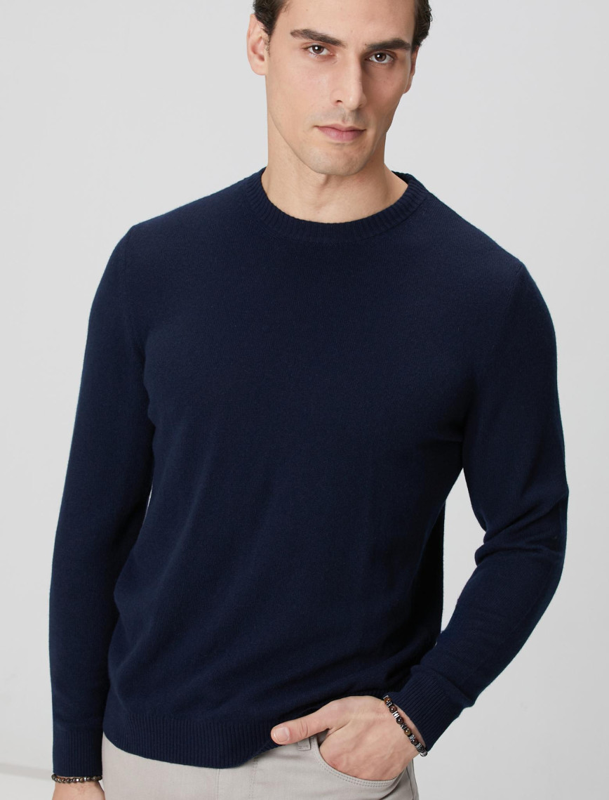 Network Erkek Lacivert Limited Kaşmir Triko Kazak Network Erkek Lacivert Limited Kaşmir Triko Kazak