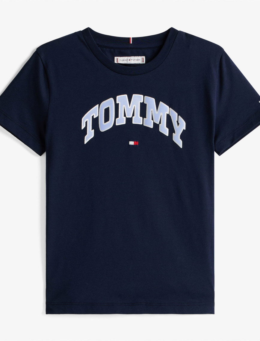 Tommy Hilfiger Varsity Sateen Çocuk Mavi T-Shirt Tommy Hilfiger Varsity Sateen Çocuk Mavi T-Shirt