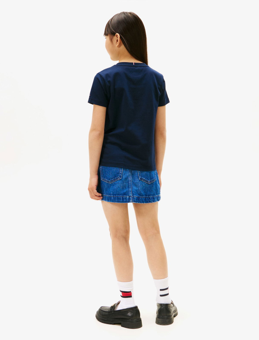 Tommy Hilfiger Varsity Sateen Çocuk Mavi T-Shirt Tommy Hilfiger Varsity Sateen Çocuk Mavi T-Shirt