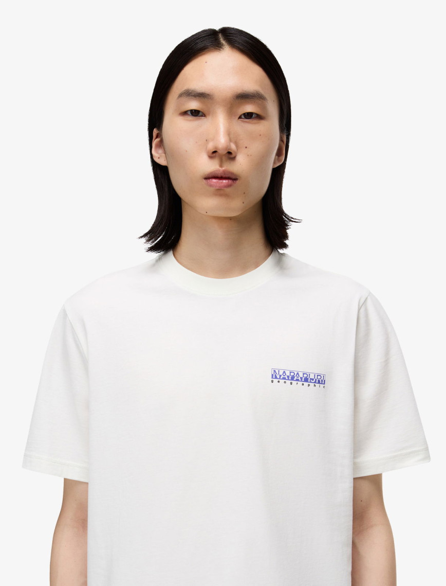 Napapijri S-Guide Erkek Beyaz T-Shirt Napapijri S-Guide Erkek Beyaz T-Shirt