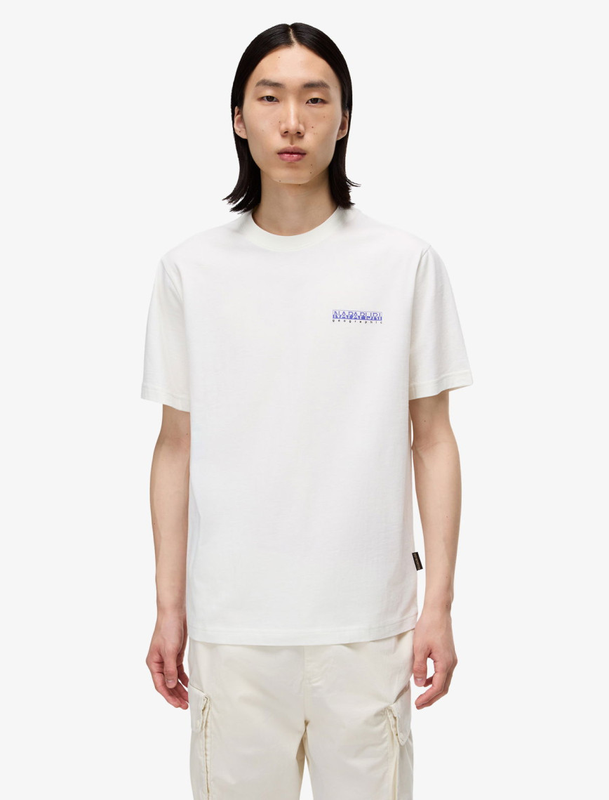 Napapijri S-Guide Erkek Beyaz T-Shirt Napapijri S-Guide Erkek Beyaz T-Shirt