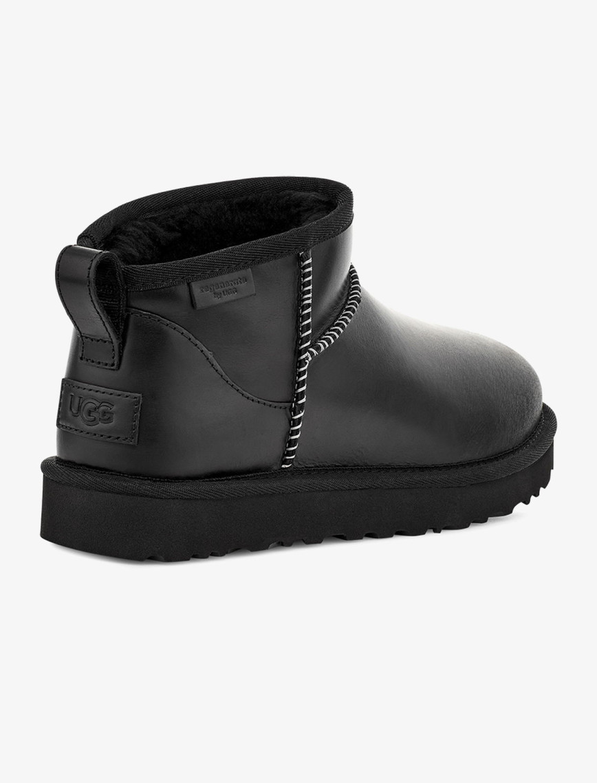 UGG Classic Ultra Mini Lthr Regen Kadın Siyah Bot UGG Classic Ultra Mini Lthr Regen Kadın Siyah Bot