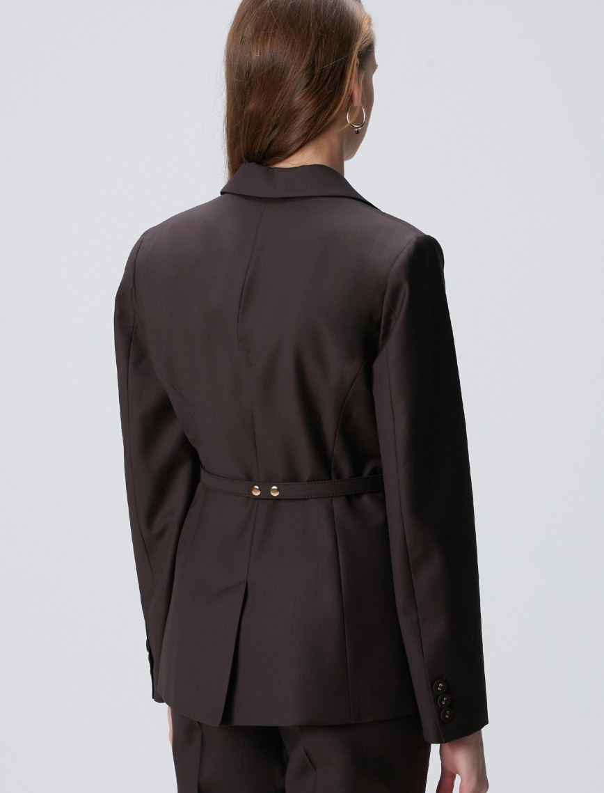 Network Kadın Acı Kahve Yün Karışımlı Ceket Network Kadın Acı Kahve Yün Karışımlı Ceket