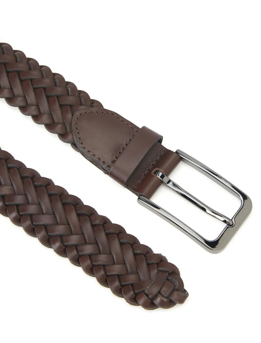 Beymen Club Erkek Kahverengi Örgü Dokulu Deri Kemer Beymen Club Erkek Kahverengi Örgü Dokulu Deri Kemer